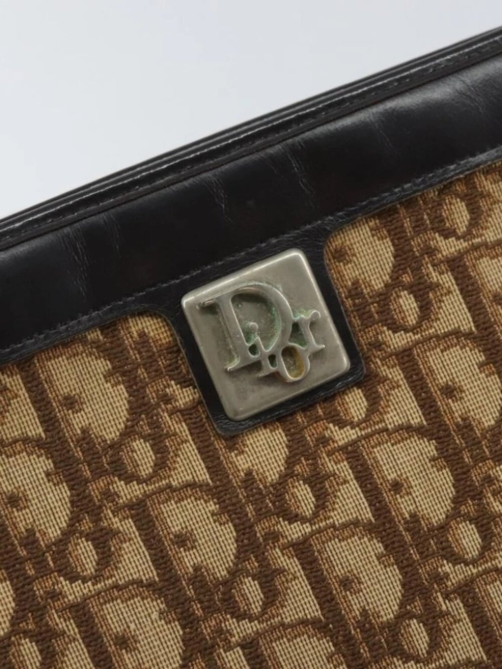 Christian Dior Trotter Canvas Shoulder Bag Brown Gold Auth 162403 - Picture 9 of 16